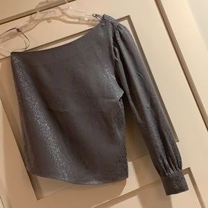 Socialite One Shoulder Cheetah Blouse